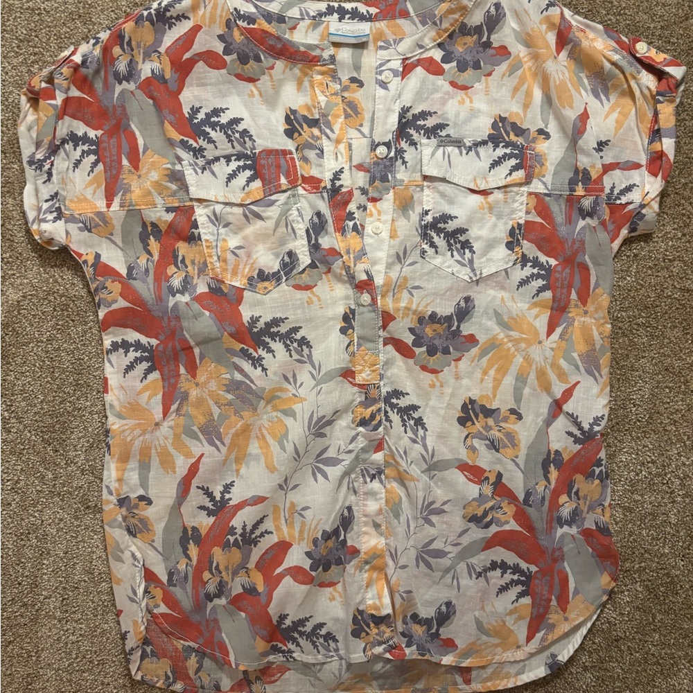 Columbia Floral Button-Up Blouse - size M